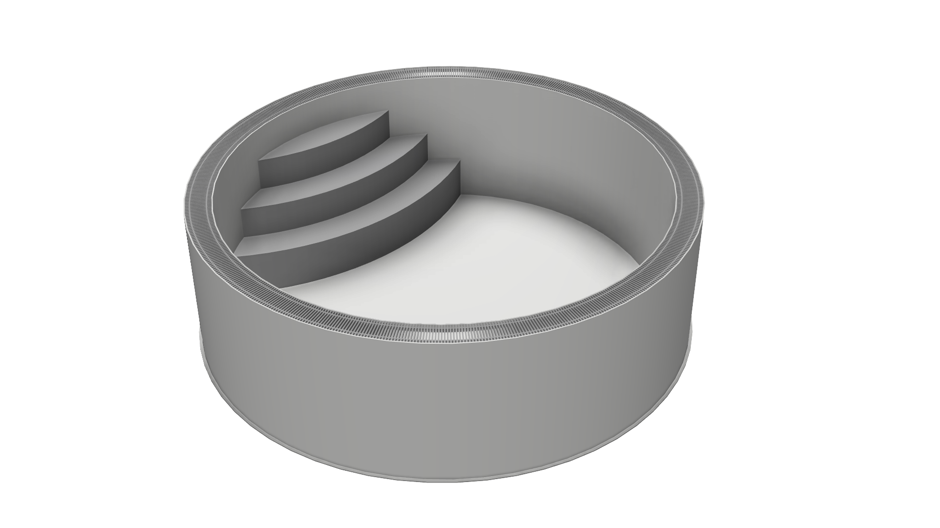 Rundpool Overflow White inkl. Treppe und Beleuchtung