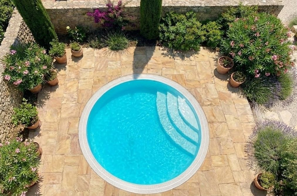 Rundpool Overflow White inkl. Treppe und Beleuchtung