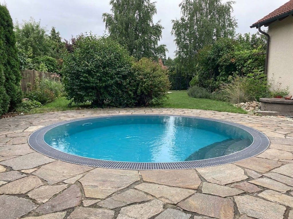 Rundpool Overflow Titan Grey inkl. Treppe und Beleuchtung
